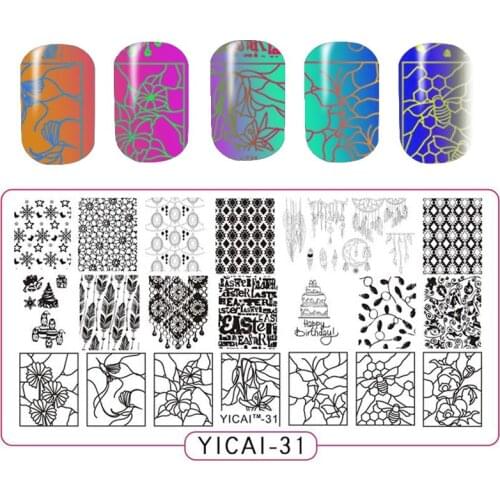 Nail 3D DIY Manicure Plate 14 Option Choice Flower Nature Geometry Series Design Nail Art Stamping Plate