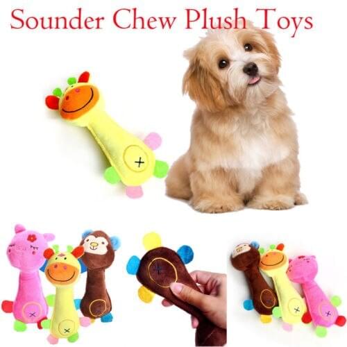 2019 new Cute Pet Puppy Chew Squeaker Squeak Plush Sound Pig deer Monkey For Dog Toys Sounding Pet Toys