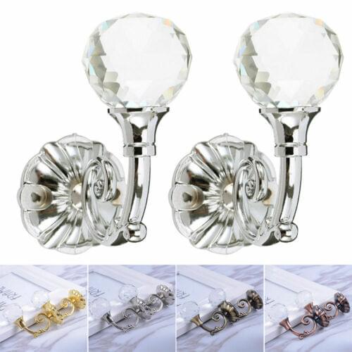 New Arrival 2x Metal Crystal Ball Curtain Tie Backs Door Wall Tassel Hooks Holder Hanger US
