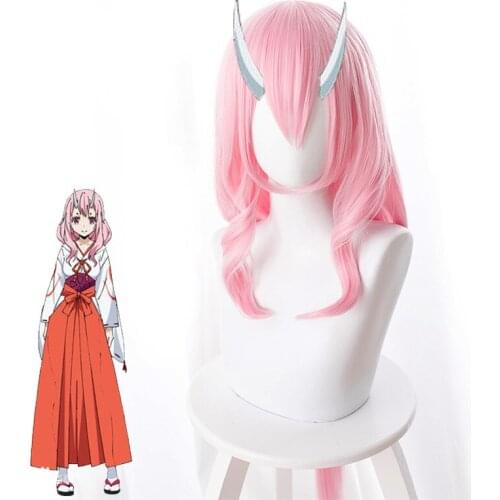 Anime Tensei shitara Slime Datta Ken Cosplay Wigs Shuna Wig 80cm Pink Long Synthetic Hair + Wig Cap
