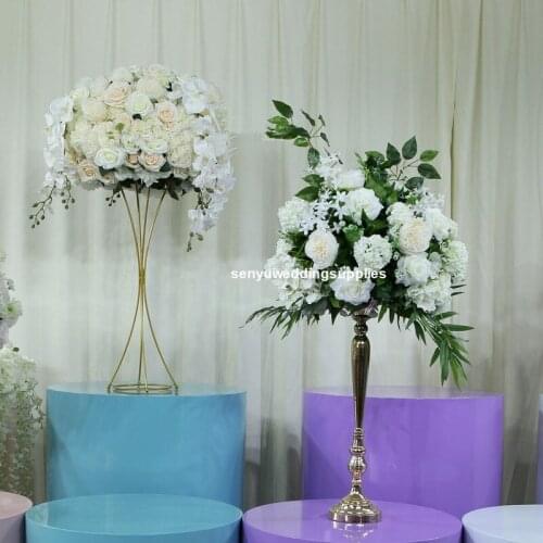 Road Lead Table Centerpiece Pillar Party Event Candlestick Gold Flower Vases Candle Holder Rack Stand Wedding Decoration se2046