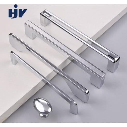 HJY Furniture Handle Drawer Pull Closet Handle Chrome Knob Clothing Cupboard Hardware Zinc Alloy Kitchen Wardrobe Door Pull Z425