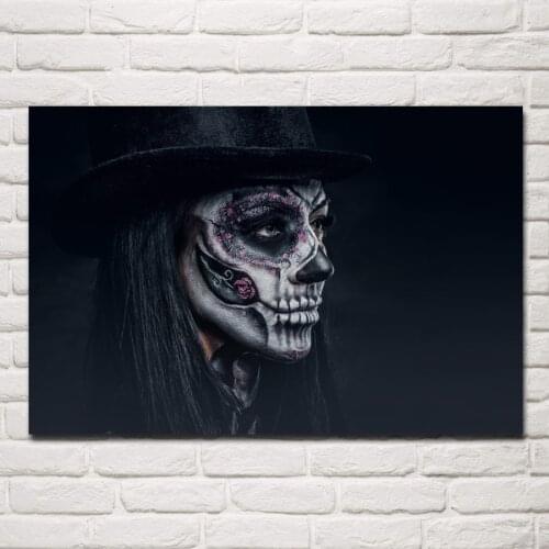 Horror makeup fantasy hatter day of the dead woman SH41 Room home wall modern art decor wood frame poster