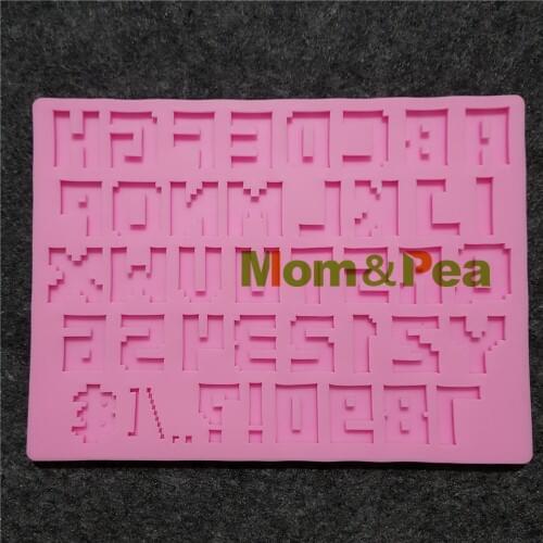 Mom&Pea 1236 Free Shipping Brick Numbers & Letters Silicone Mold Cake Decoration Fondant Cake 3D Mold Food Grade