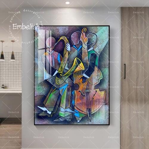 Embelish 1 Pieces Abstract Musicians Cubism By Picasso Artworks For Living Room Home Decor HD Spray On Canvas Paintings Pictures