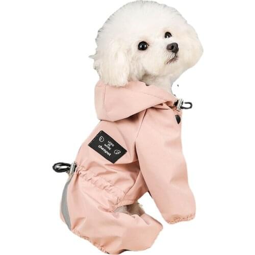 Waterproof Dog Clothes Raincoat Medium Small Rainproof Breathable Reflective Four-legged Raincoat Dog Clothes Waterproof Jacket