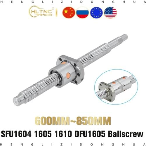 High quality 600mm 650mm 700mm 750mm 800mm 850mm SFU1605 SFU1604 SFU1610 Ball Screw Ballscrew with Single Ballnut End Machined