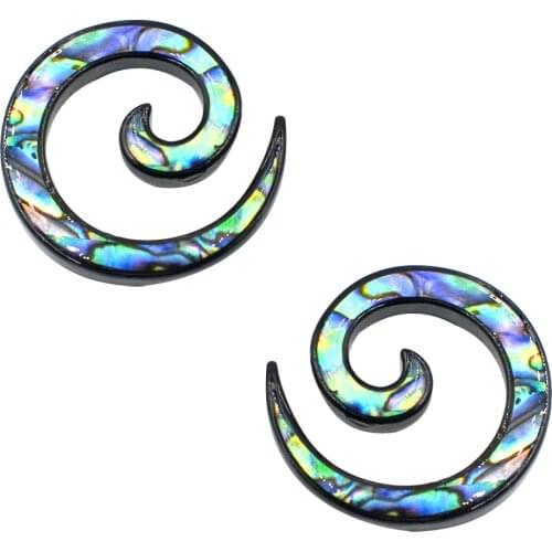 Pair Spiral Ear Plug Stretching Tapers Shell Spiral Ear Plug Fake Ear Expander Tunnel Body Piercing Jewelry