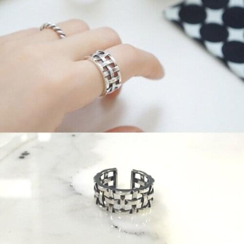 Retro Style 925 Sterling Silver hollow out Open Rings For Women Vintage Jewelry Accessories Free Shipping