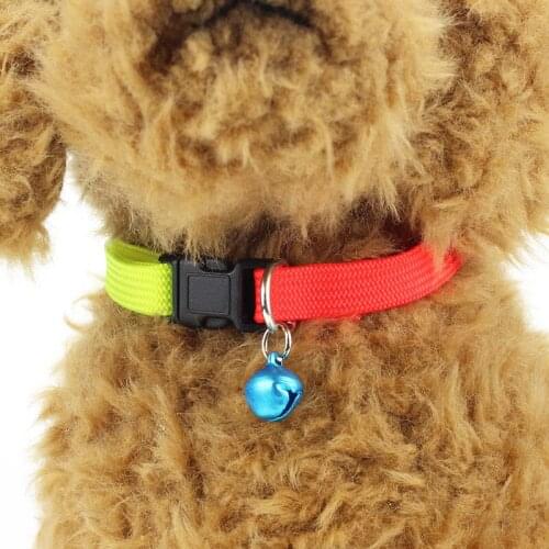1pc Adjustable Pet Cat Dog Puppy Reflective Collars Safety Buckle Bell Neck Strap Dog Supplies Cat Collars