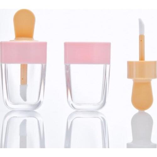 1pcs Pink 4ml Empty DIY Lip Gloss Bottles Sweet Ice Cream Shape Cute Lipgloss Lipstick Tube for Girls
