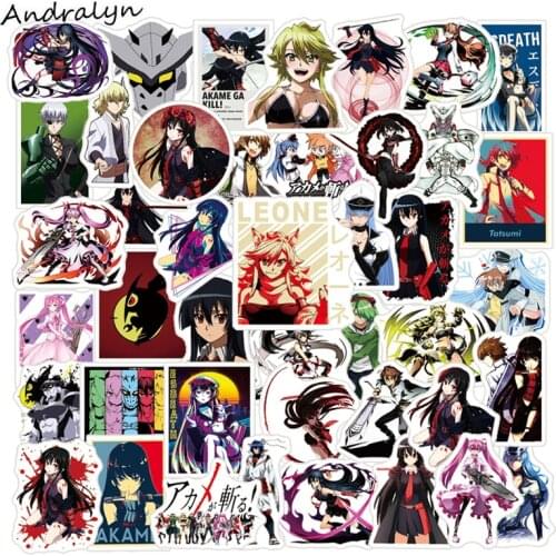10/50Pcs Akame ga KILL! Anime Waterproof Stickers Car Laptop Guitar Fridge Waterproof Graffiti Sticker Decals Kids Classic Toys