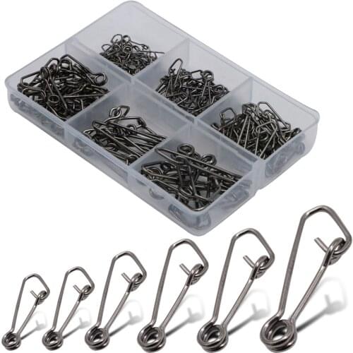 120pcs/6 Size/box Carp Fishing Swivel Snap Rolling Lock Pin Sea Fishing Hook Connector Safety Link Rig Lure Accessories Tool