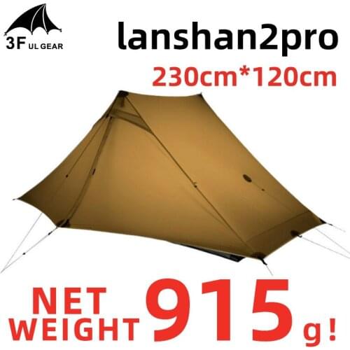 3F UL GEAR LanShan 2 Pro Tent 2 Person Outdoor Ultralight Camping Tent 3 Season Professional 20D Nylon Both Sides Silicon Tents