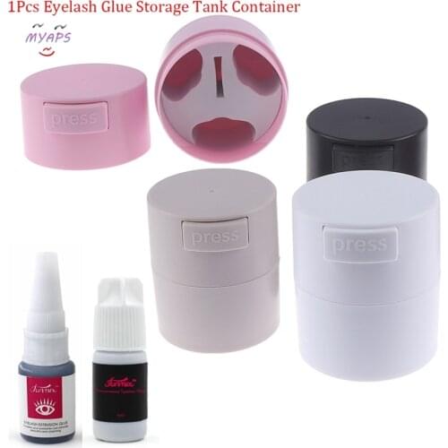 4 Colors Eyelash Glue Storage Tank Adhesive Stand Box Eyelash Extension Activated Sealed Storage Jar Container Makeup Tool