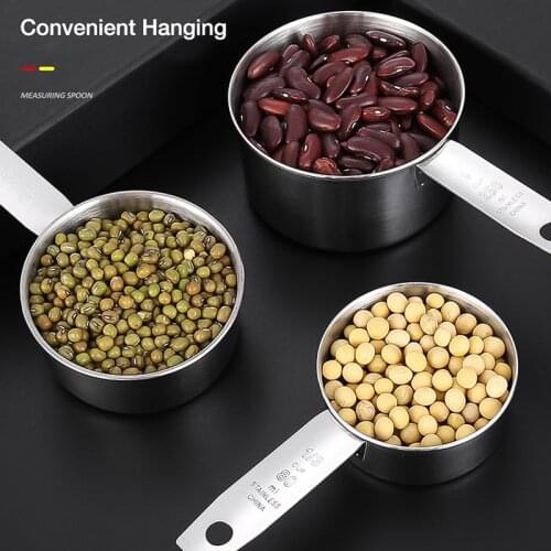 5pcs Stainless Steel Measuring Cups Spoons Kitchen Baking Cooking Tools Set Measure Cup And Spoon Gadget