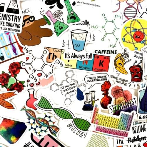 50PCS Chemical Physics Equation Laboratory Waterproof Vinyl Cartoon Stickers for Laptop notebook bike suitcase Decal sticker