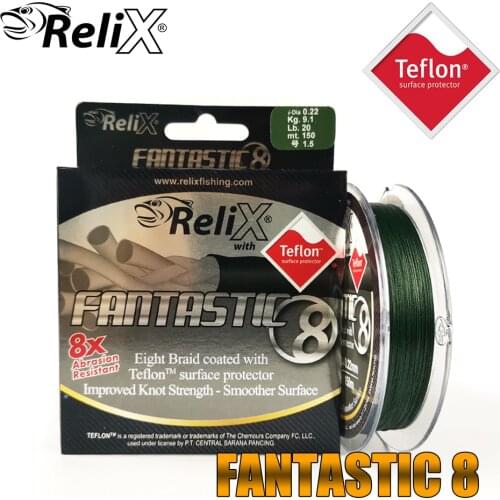 New Relix Brand FANTASTIC 8 Strands 10-30LB PE Braided Line 150M X8 Strong Multifilament Fishing Line For Carp Pike Bass Fish