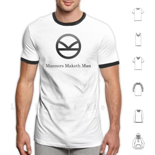 Kingsman Secret Service-Manners Maketh Man Black T Shirt DIY Cotton Big Size S-6xl Kingsman Secret Service Logo Valentine