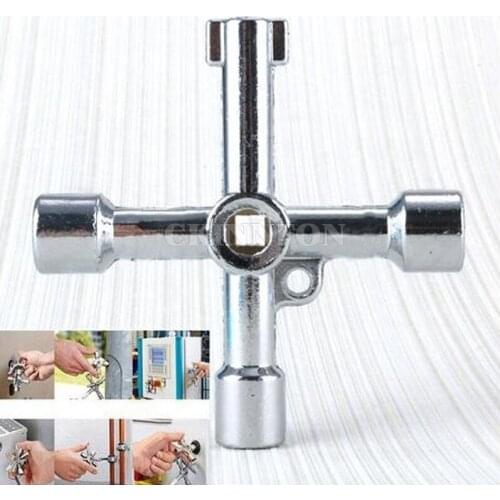 DHL 100PCS Multifunction Utility Service Cross Key For Train Electrical Cabinet Elevator Train Door Water Meter Valve Wrench