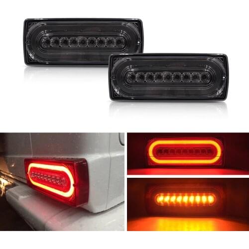 For Benz W463 G-Class G500 G550 G55 AMG 1990-2018 Smoked Led 3D Rear Running, Brake, Turn Signal, Tail Light Kits Lamp