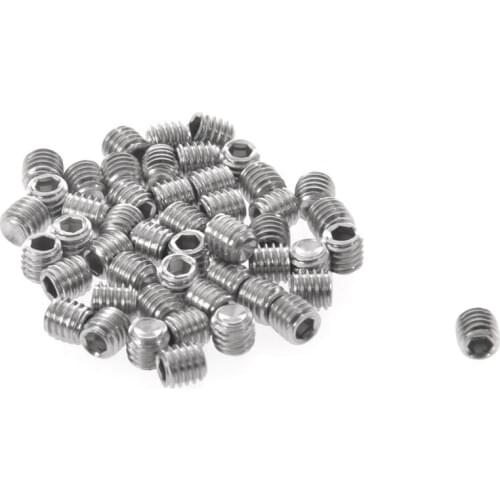 Quality 50pcs M3x3mm Stainless Steel Hex Socket Set Cap Point Grub Screws Silver