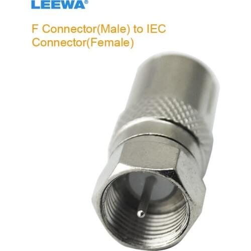LEEWA 10pcs Durable Zinc Alloy Female Socket To F Type Male Plug Adapter Connector For Satellite TV DVR #CA1495
