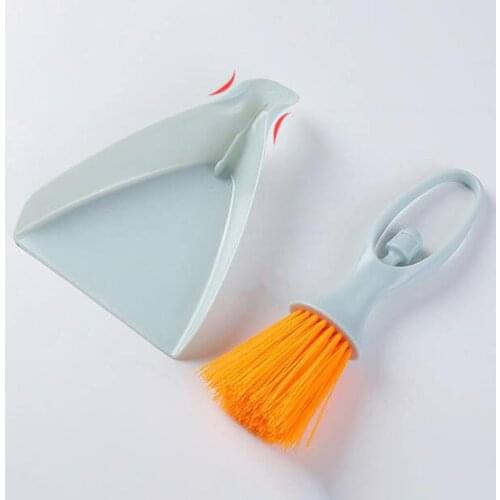 Mini Handy Desktop Keyboard Sweep Dustpan Cleaning Brush Corner Broom Pan Set