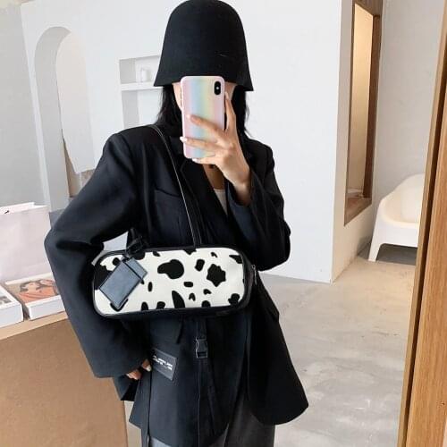 Fashion Plaid PU Leather Underarm Bags For Women 2021 Casual Rectangle Leopard Zebra Pattern Shoulder Bag Female Baguette Bag