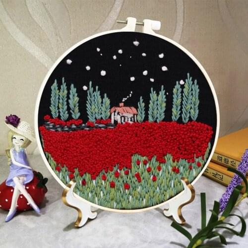 DIY Landscape Embroidery Kit Needlework Cross stitch Sewing Art Handcraft Embroidery Supplies Hanging Painting Home Decor Gift