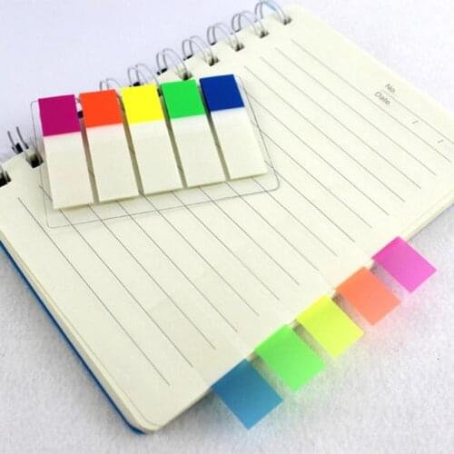100Pcs Transparent Color Plastic Index Tabs Flag Sticky Note Instruct Page Mark Stickers Post Label Office Papelaria Supplies