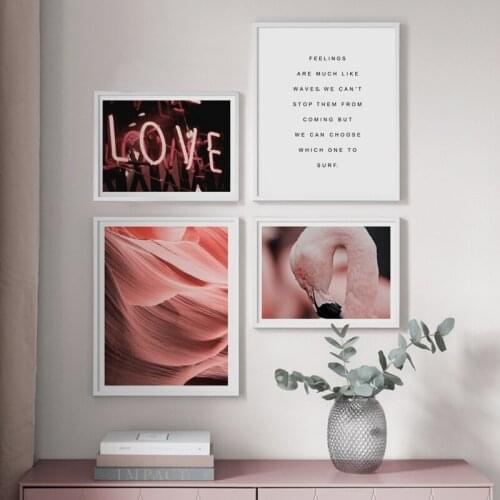 Antelope Canyon Flamingo Love Landscape Wall Art Canvas Painting Nordic Posters And Prints Wall Pictures For Living Room Decor