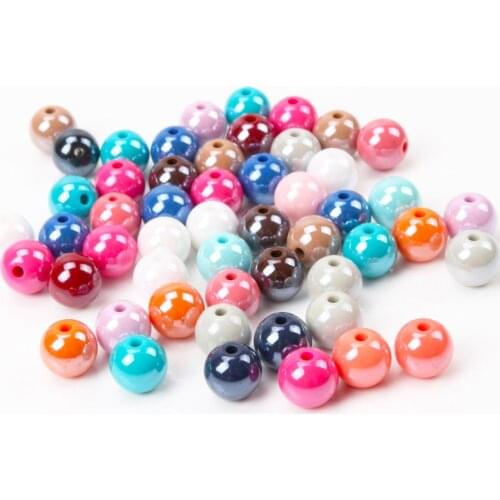 New Hot Candy colors Solid color Round Beads Mixed Acrylic Loose Beads Handmade Jewlery Accessory 10mm 50pcs