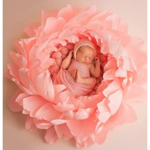 OOTDTY Baby Flower Shaped Posing Container Baby Bed Newborn Big Petal Photography Props Infant Photo Shooting Accessories