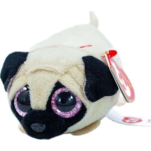 New 4''10CM Ty Beanie Boos Big Purple Eyes Mini Beige Puppy Plush Dolls Collection Stuffed Toy Child Birthday Christmas Gift