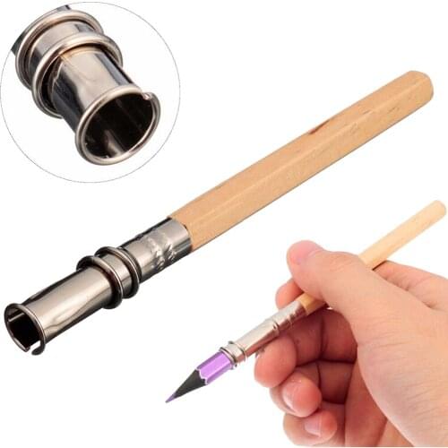 2PCS Adjustable Wooden Single-ended Pencil Extender Pen Lengthener Holder Sketch Art Drawing Tools
