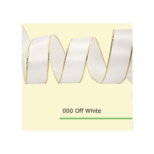 1/8" inch(3mm) satin ribbons with gold metallic edge 35 colors in stock