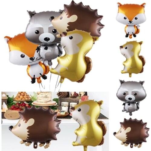 1Pcs Party Decoration Animal Balloons Raccoon Hedgehog Fox Helium Ballon Happy Birthday Supplies