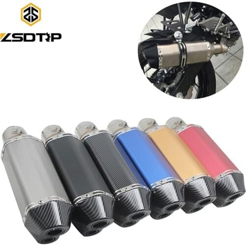ZSDTRP Universal 51MM Motorcycle Ak Exhaust Pipe Moto Bike Pot Escape For Yamaha Honda KTM Kawasaki Ducati