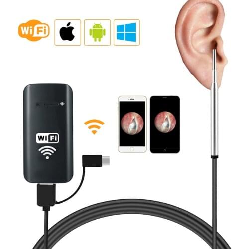 Universal 3.9mm 6 LED WiFi Ear Endoscope Wireless Digital Ear Otoscope Inspection Camera Borescope
