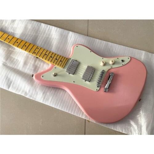 High-quality customized version of the pink jazz electric guitar fixed bridge vintage yellow maple xylophone neck can be customi