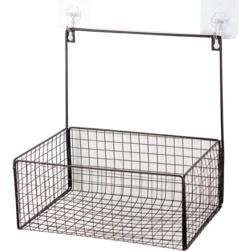 High quality steel Nordic Wall Wall storage rack free hanging wrought iron wall hanging storage basket