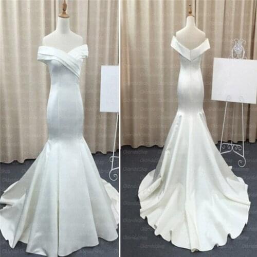 Vintage Mermaid 2017 New vestidos de novia Wedding Dress Off shoulder Bridal Dresses Floor Length Wedding Gown