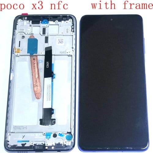 6.67" Original For Xiaomi Poco X3 NFC Lcd screen digitizer touch glass frame full poco x3 lcd screen set M2007J20CG M2007J20CT