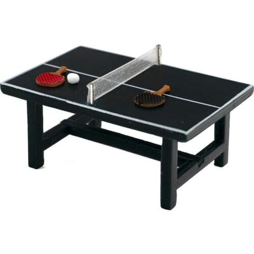 1Set 1/12 Doll House Miniature Table-tennis Table Simulation Racket Model Toy for Mini Decoration Dollhouse Accessories