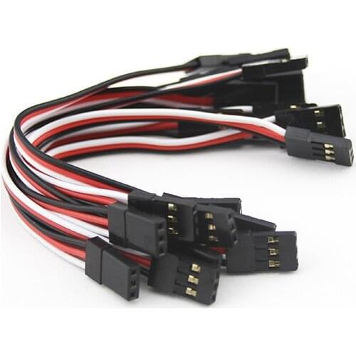 10pcs 100mm/150mm/300mm/500mm RC Servo extension cord Male to Male for JR Plug Servo Extension Lead Wire Cable