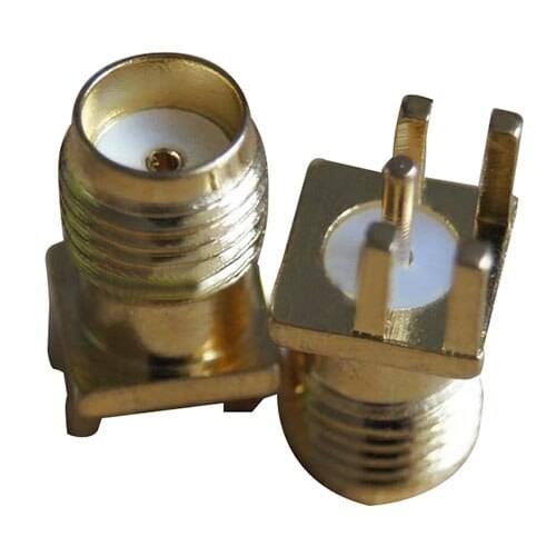 10x Connector SMA Female jack solder edge 1.6mm PCB clip mount straight 5.08mm Gold