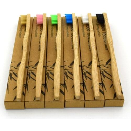 1134 Environment-friendly Wood Toothbrush Bamboo Toothbrush Soft Bamboo Fibre Wooden Handle Low-carbon Eco-friendly For children