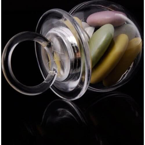12/24pcs Plastic Candy Box Pacifier Shape Sugar Containers Holder Party Supplies For Baby Shower Birthday Wedding Event Party