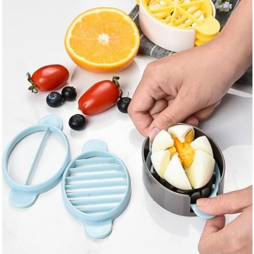 3 In 1 Egg Slicer Stainless Steel Cutting Wire Cut Soft Boiled Eggs Slicing Cutter For Cooking Multifunction Kitchen Accessories